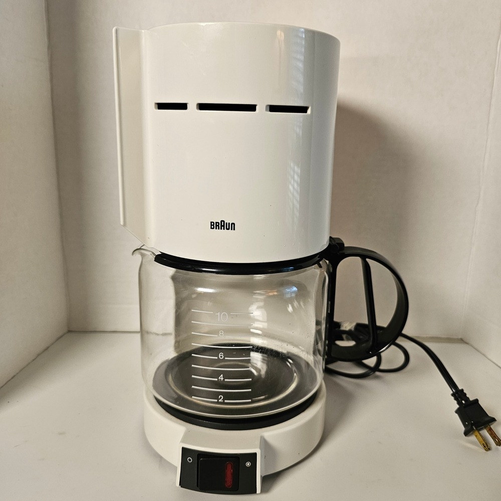 Braun Aromaster 10 Cup Drip Coffee Maker White Type 4085 Minimalist Vintage
